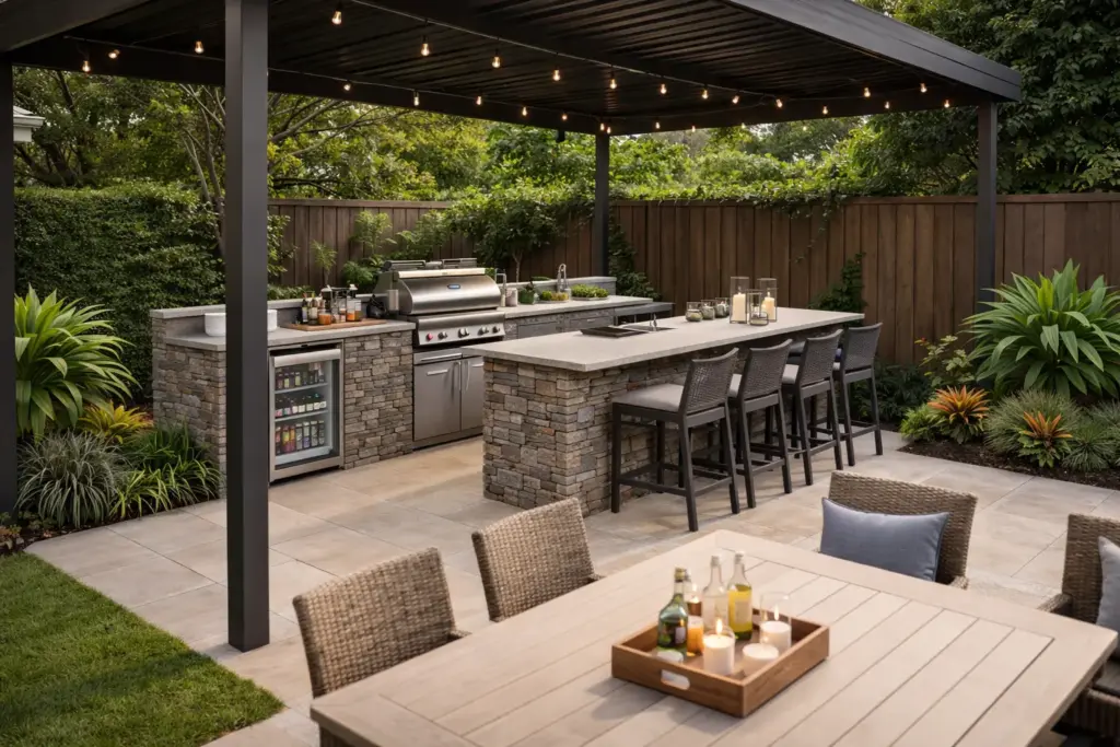 A well designed Outdoor Kitchen to suit the climate